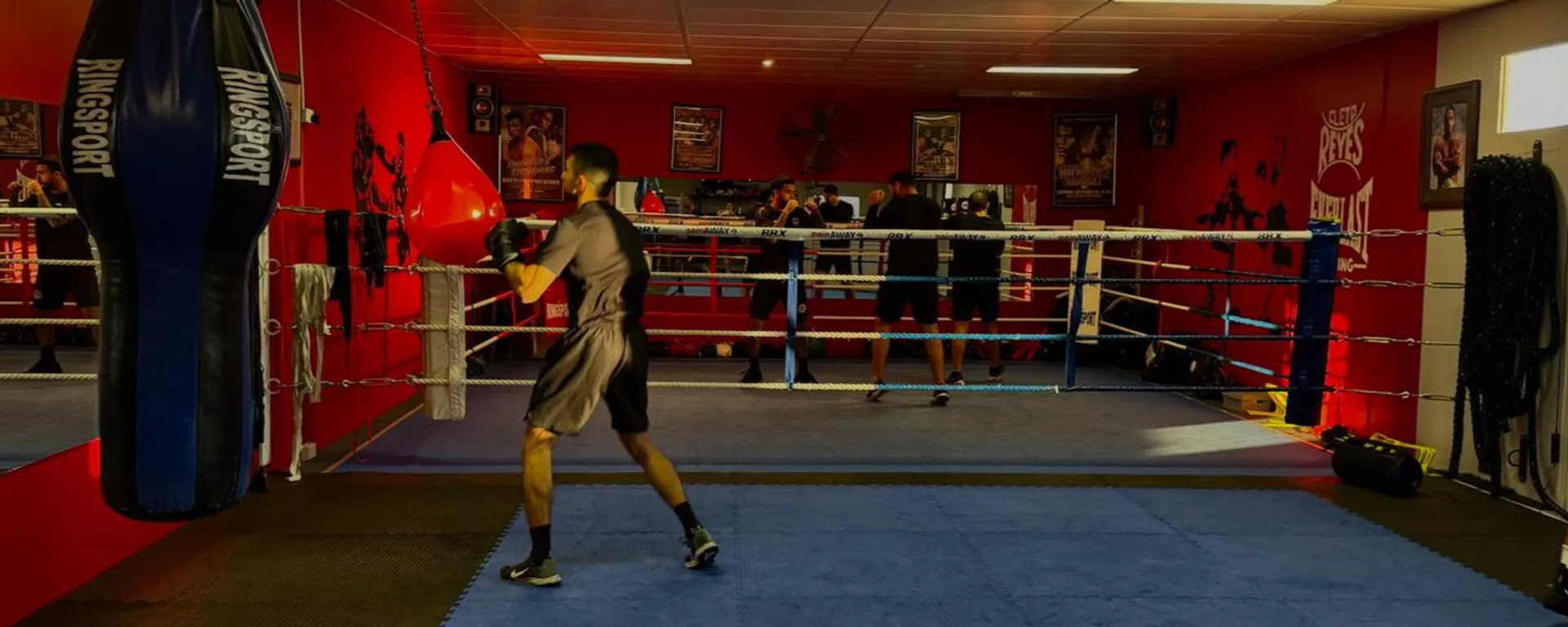 Boxer training in the ring at The Dungeon Boxing gym, Malaga Perth